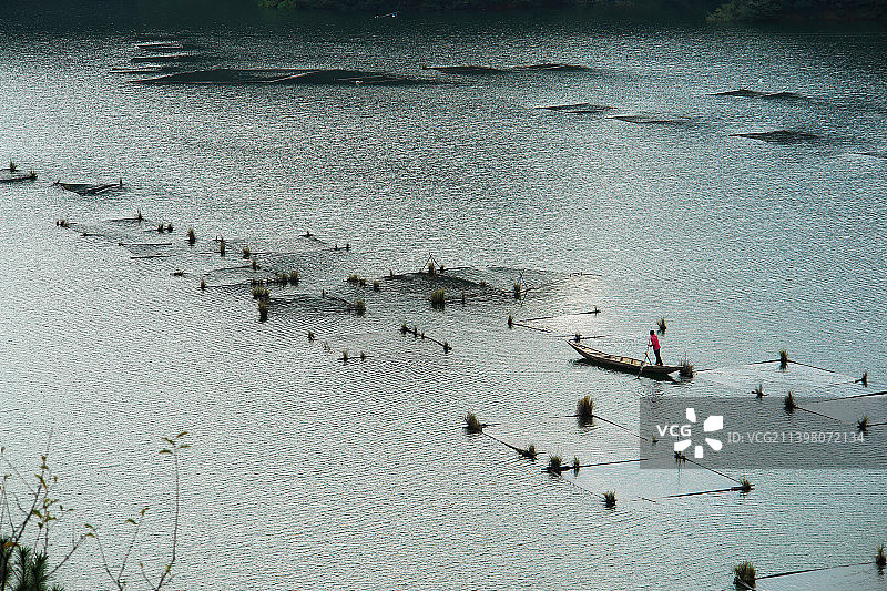 网箱养鱼图片素材