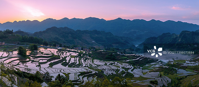 重庆酉阳花田梯田图片素材