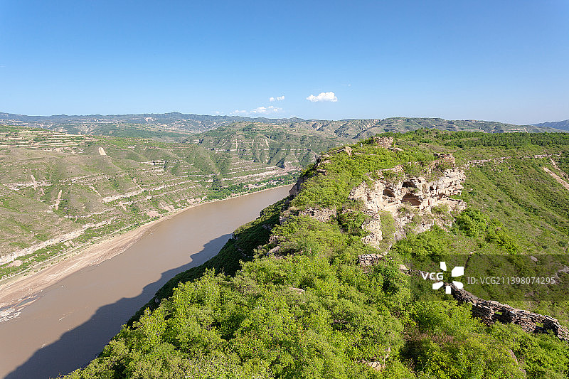 陕西宜川县石堡寨古遗迹图片素材