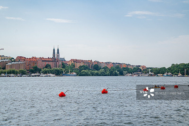 北欧瑞典首都斯德哥尔摩城市与美丽的梅拉伦湖风光图片素材