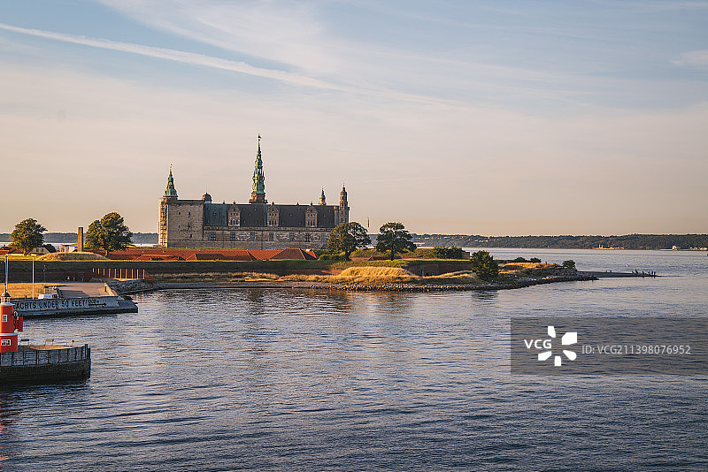 丹麦克伦堡宫，位于丹麦和瑞典之间的厄勒海峡，是联合国世界文化遗产图片素材