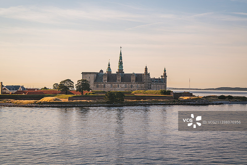 丹麦克伦堡宫，位于丹麦和瑞典之间的厄勒海峡，是联合国世界文化遗产图片素材