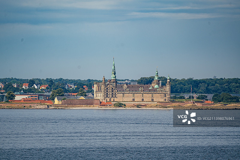 丹麦克伦堡宫，位于丹麦和瑞典之间的厄勒海峡，是联合国世界文化遗产图片素材