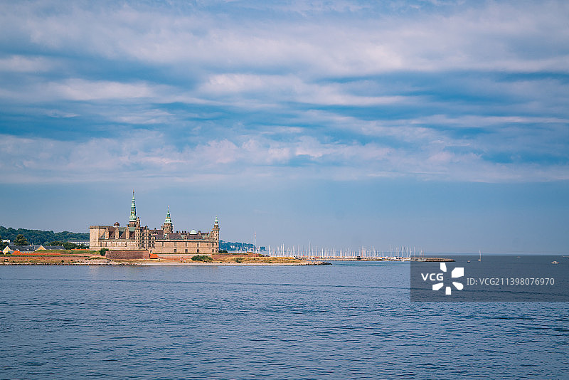 丹麦克伦堡宫，位于丹麦和瑞典之间的厄勒海峡，是联合国世界文化遗产图片素材
