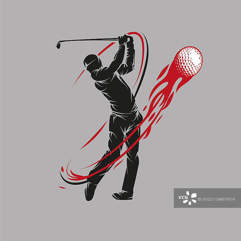 高尔夫球手轮廓图片素材
