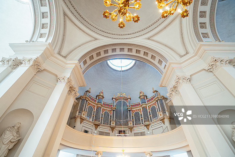 芬兰赫尔辛基大教堂内部风光图片素材