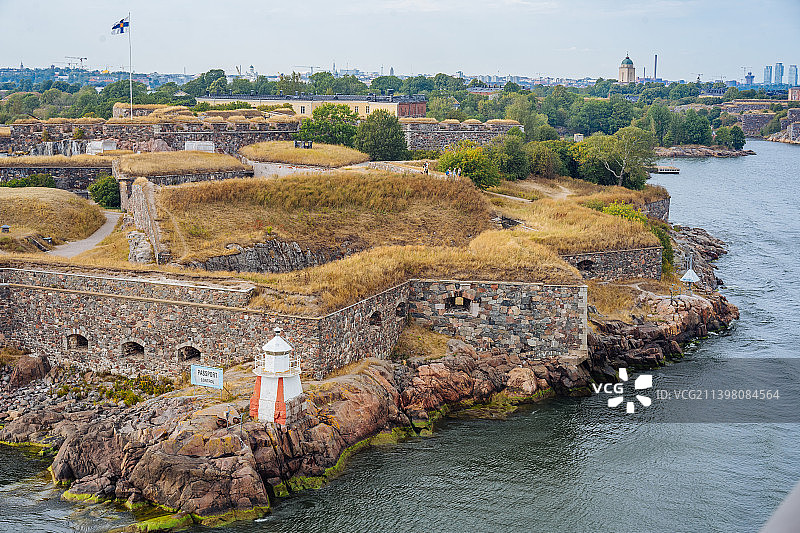 北欧赫尔辛基芬兰堡，世界最大的海防军事要塞之一，联合国世界文化遗产图片素材