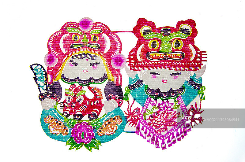 剪纸男孩和女孩图片素材