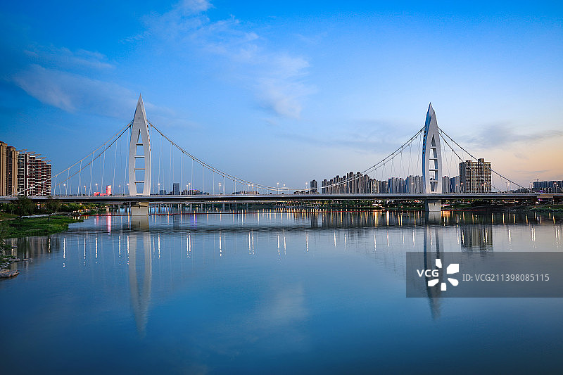 西安灞河元朔大桥图片素材