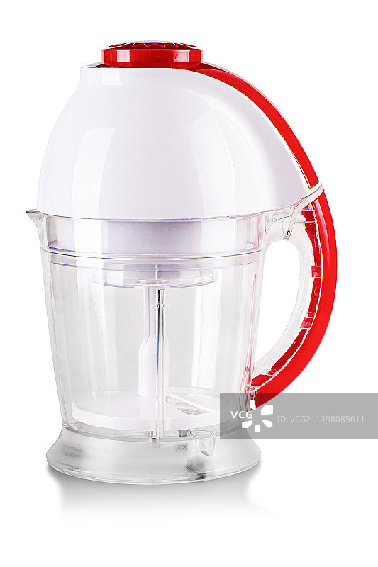 带裁剪路径的白色背景红色电动搅拌机图片素材