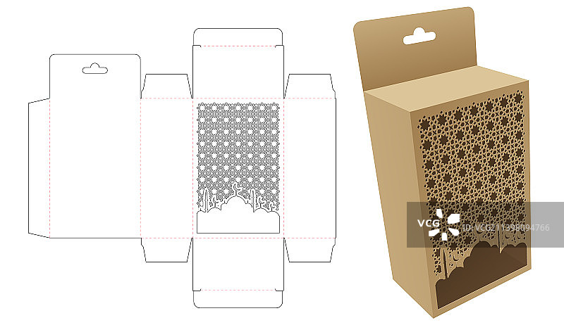 带阿拉伯图案镂空窗户的悬挂盒子图片素材