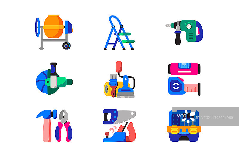 维修翻新设备图标集图片素材