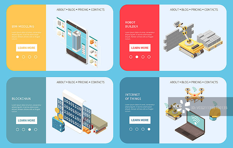 施工技术2.5D着陆页图片素材