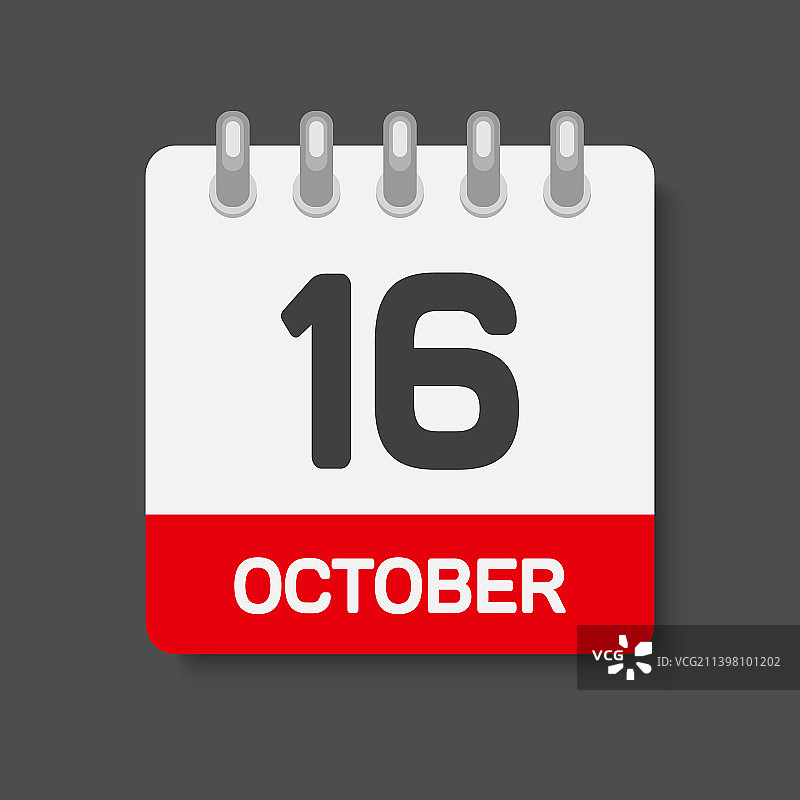 日历icon - 10月16日模板图片素材