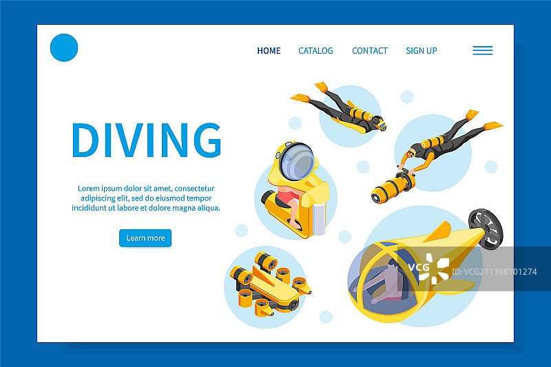 2.5D潜水引导页图片素材