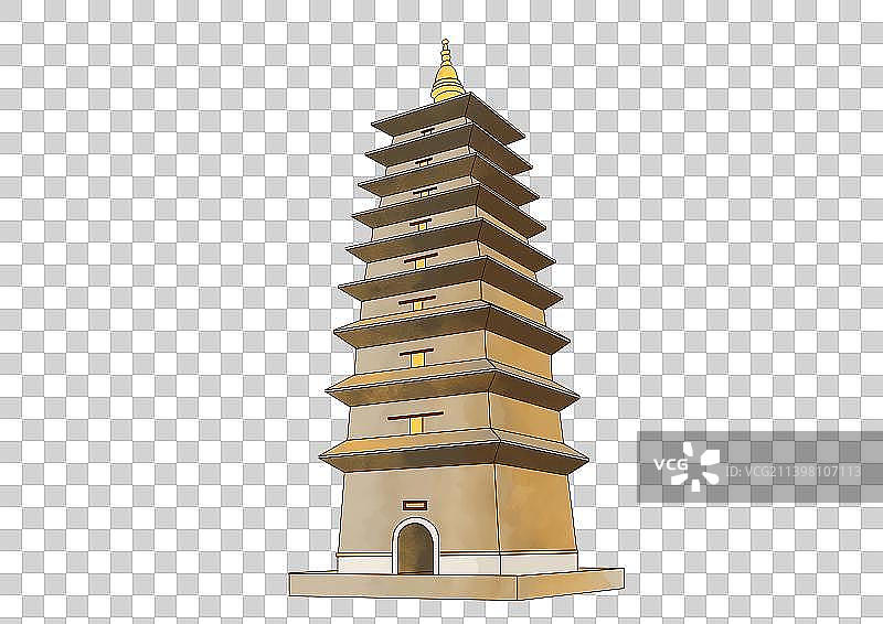 石家庄地标古建筑素材须弥塔图片素材