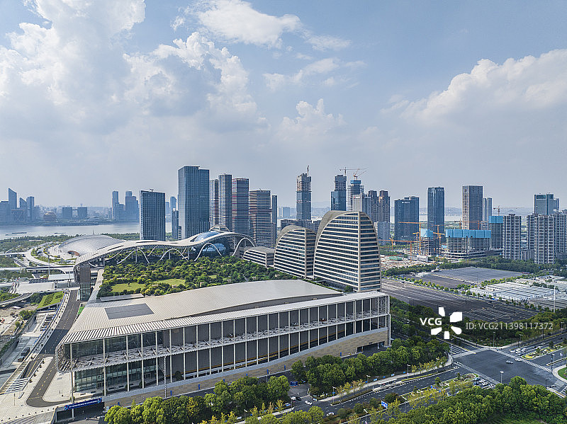 杭州之门地标杭州国际博览中心图片素材