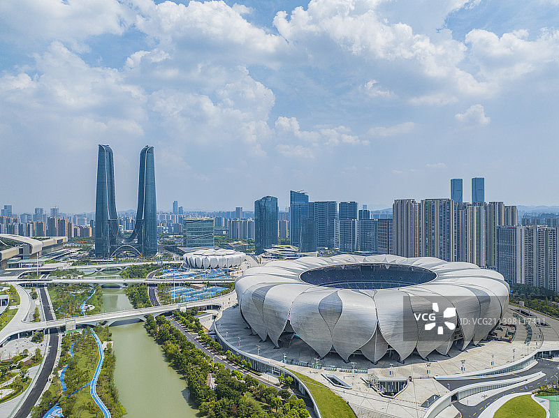 杭州之门地标亚运会场馆体育中心风光图片素材