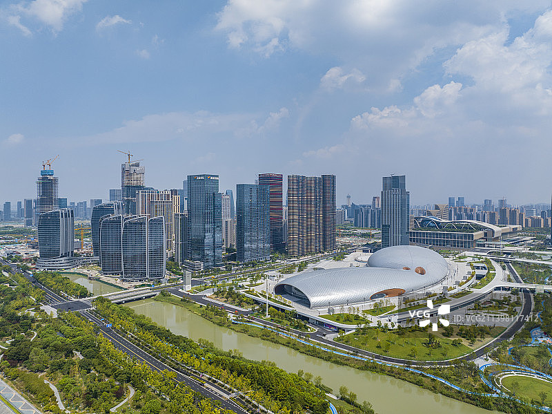 杭州之门地标亚运会场馆体育中心风光图片素材