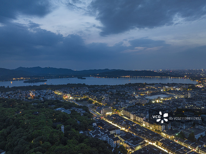 杭州吴山清河坊街区城市风光图片素材