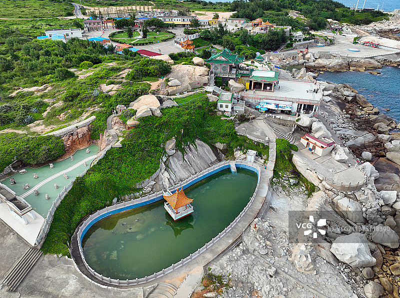 广东省汕尾市城区红海湾遮浪南海观世音旅游景区南海寺航拍图片素材