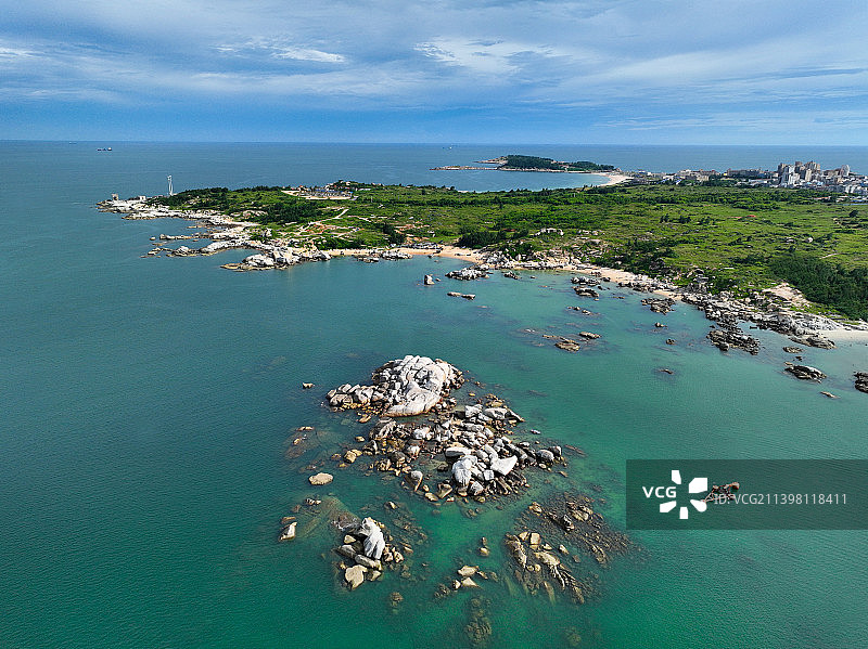 广东省汕尾市城区红海湾遮浪南海观世音旅游景区田寮妈祖风景区航拍图片素材