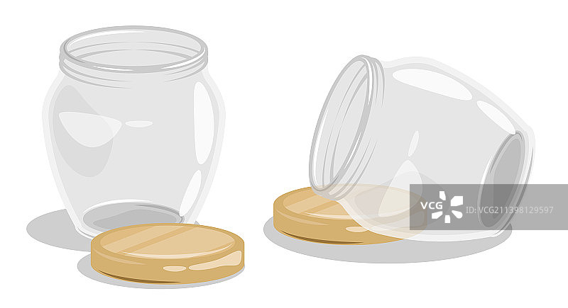 用于罐装和食品储存的空玻璃罐图片素材