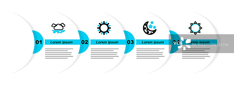 阳光、月亮、星星和云朵图标图片素材