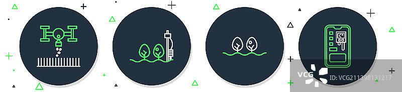 独立传感器智能植物线条组合图片素材