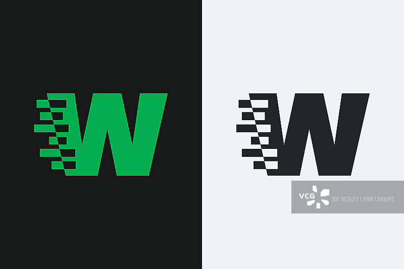 W字母标志性转型形状标志图片素材