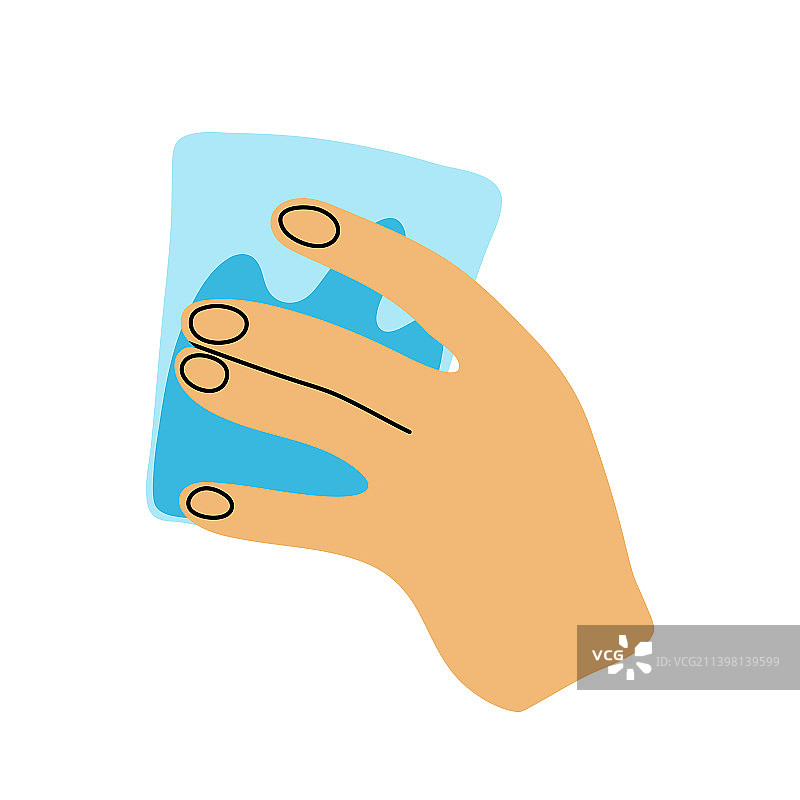 手持一杯水剪贴画图片素材