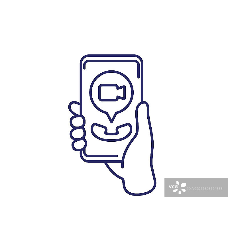 来电视频通话线条图标图片素材