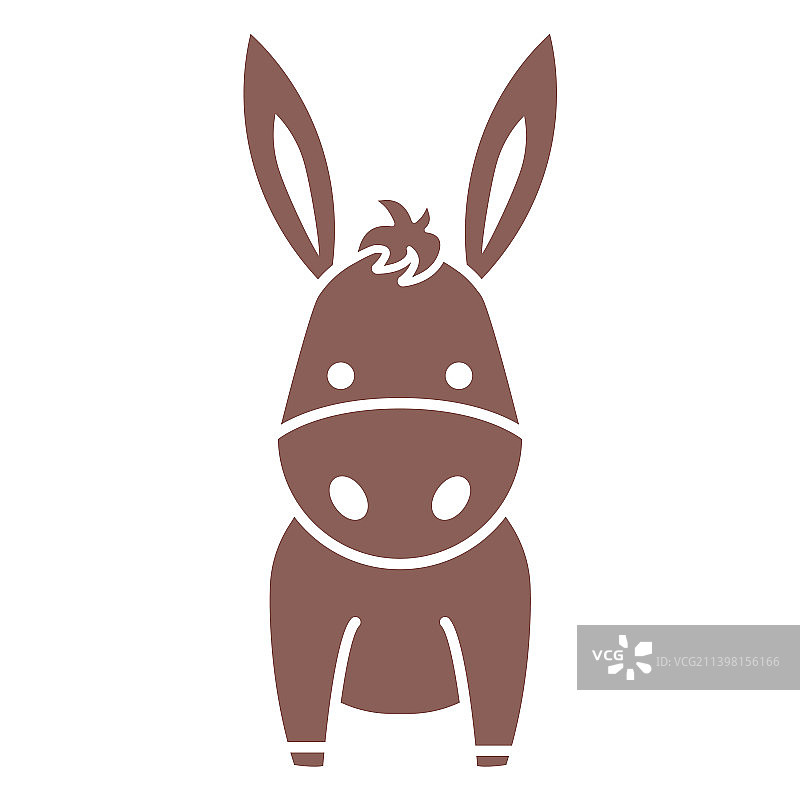可爱驴子剪影图片素材