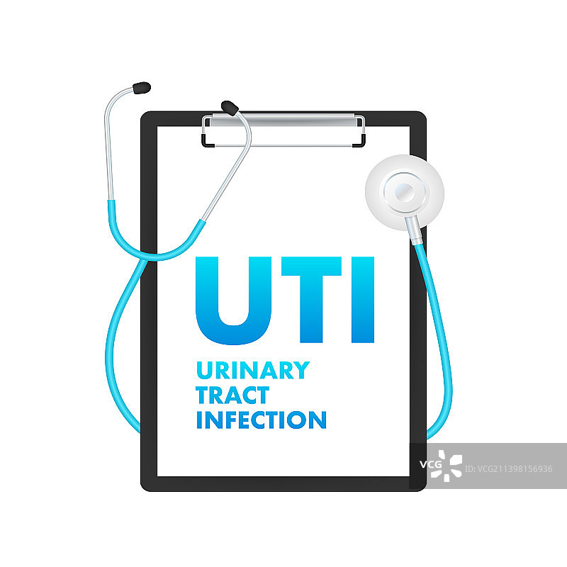 UTI泌尿道感染医疗标签图片素材