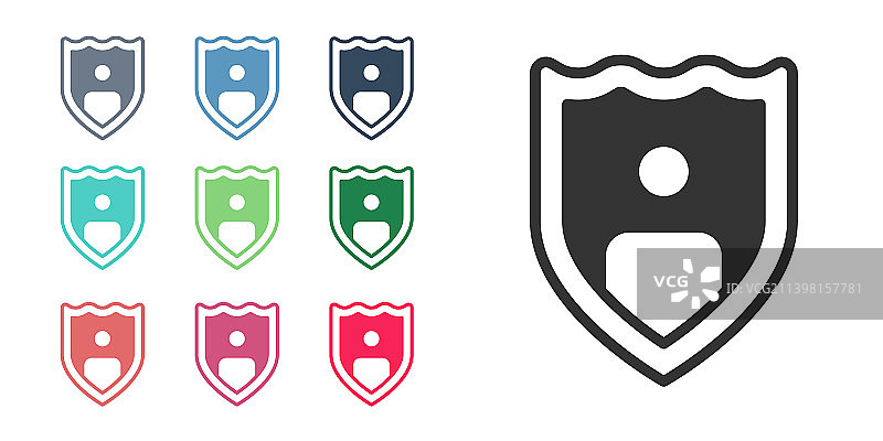 带有盾牌图标的黑色人寿保险图片素材