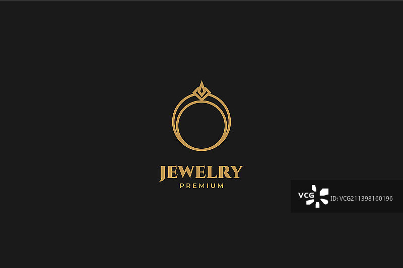 扁平戒指珠宝logo设计模板图片素材