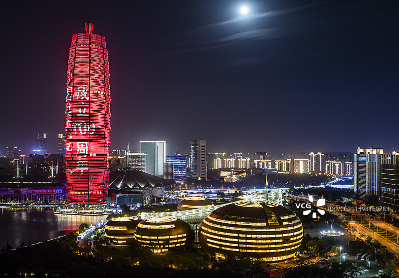 郑东新区CBD夜景图片素材