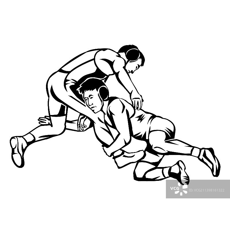 摔跤选手格斗图片素材