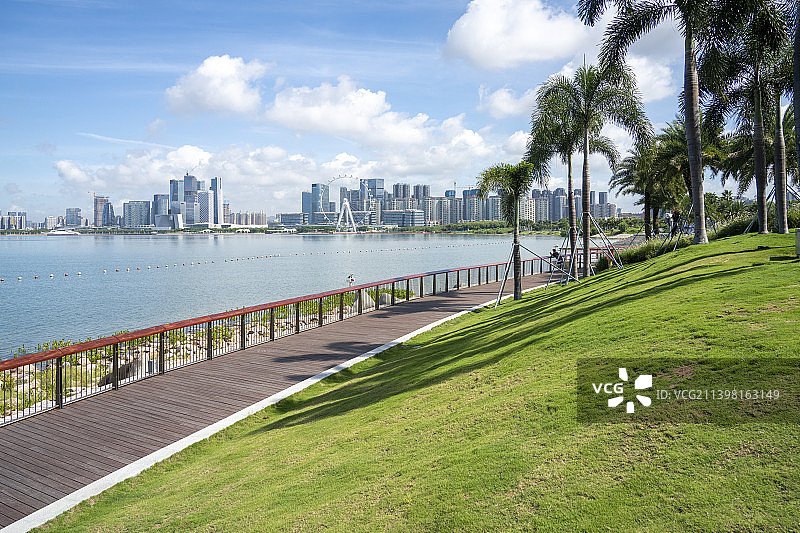 中国广东深圳前海湾前海石公园都市风光图片素材