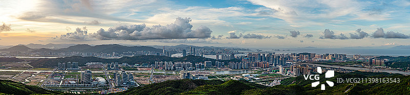 横琴粤澳深度合作区天际线全景图片素材