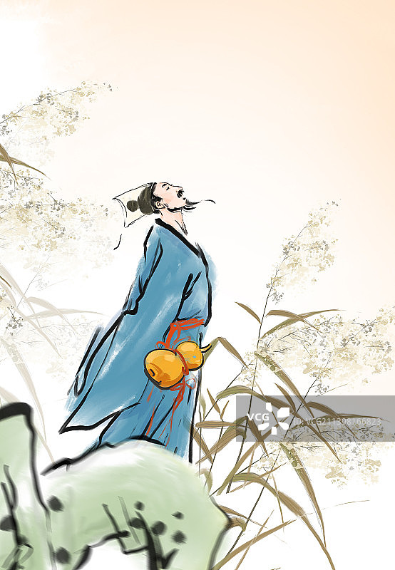 秋天诗人图片素材