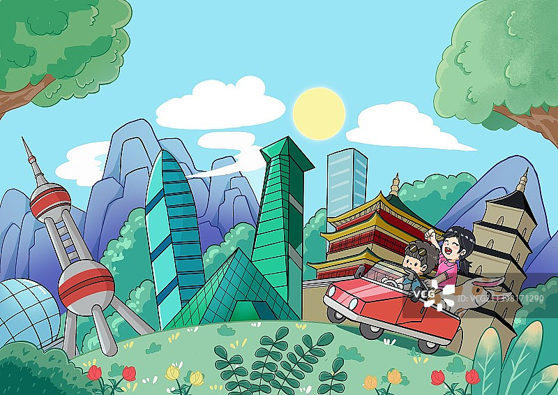 国庆节旅游季图片素材