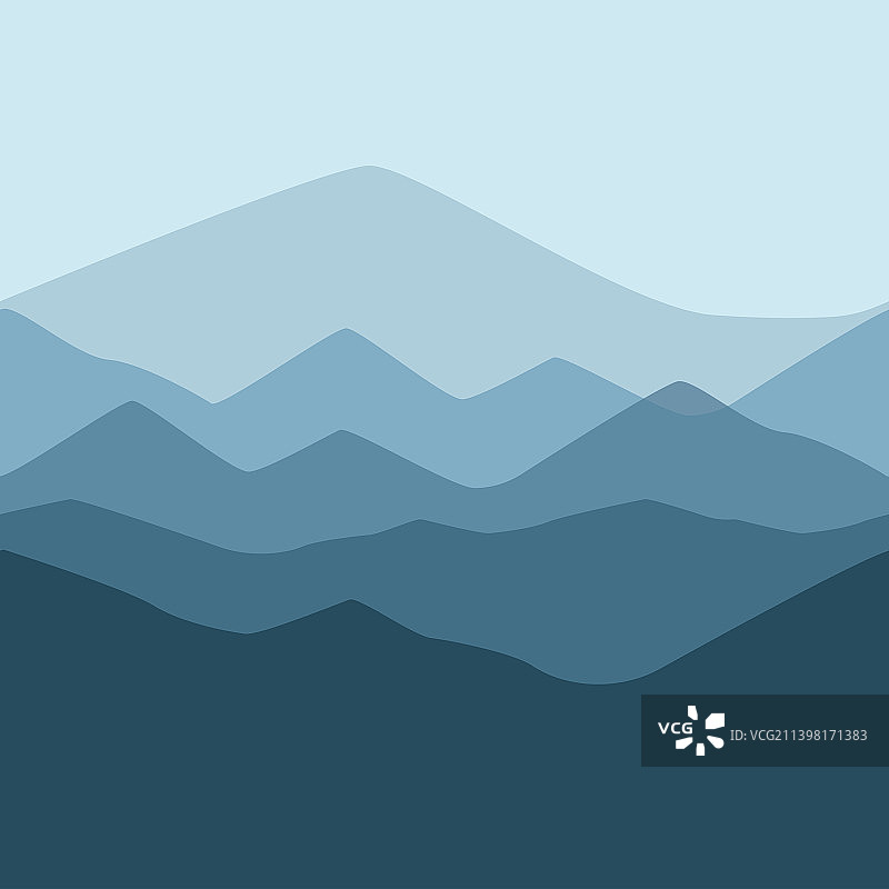 蓝色山脉无缝图案图片素材