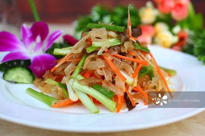 凉拌蛰头，凉拌海蜇，凉拌菜，美食，美味，午餐，晚餐，菜，菜品，工作餐，中餐，家常菜，饮食，膳食图片素材