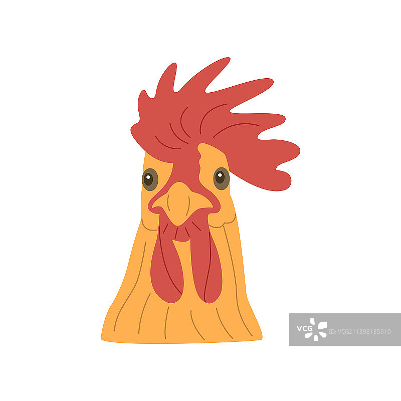 手绘彩色公鸡头图片素材