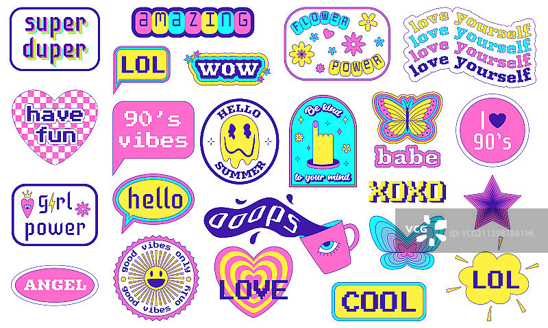 励志灵感贴纸复古风图片素材
