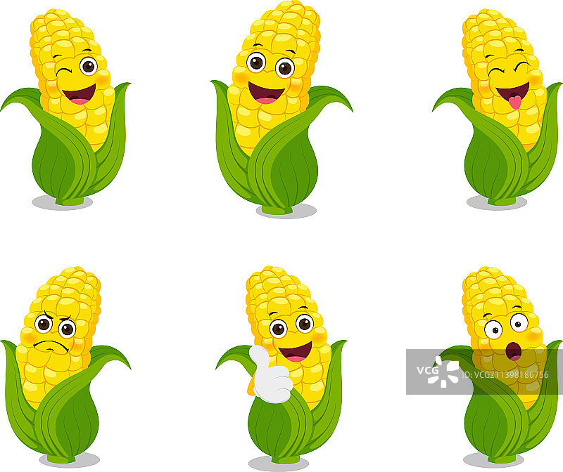 快乐的玉米卡通设计图片素材