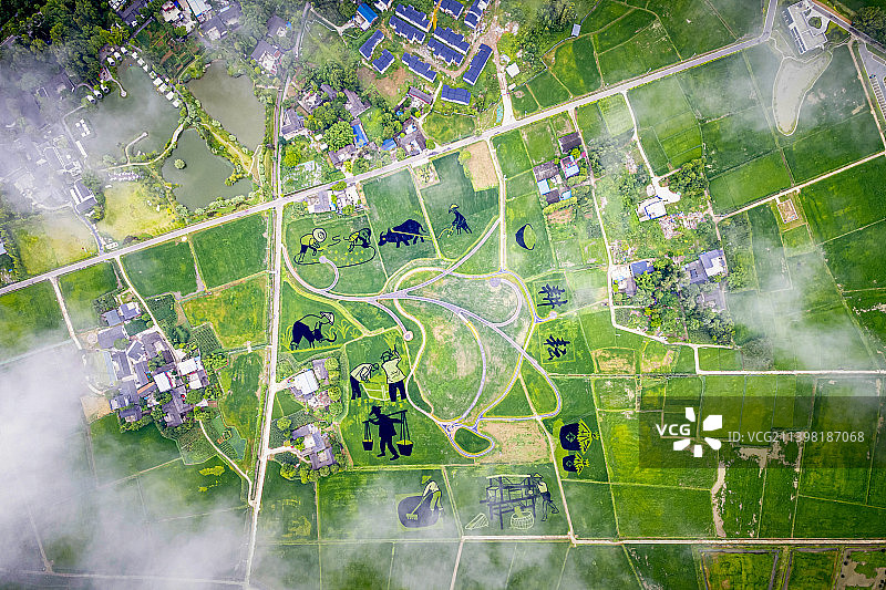 美丽乡村画卷图片素材