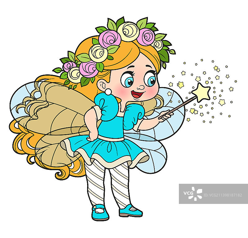 头戴花环的可爱卡通小仙女图片素材
