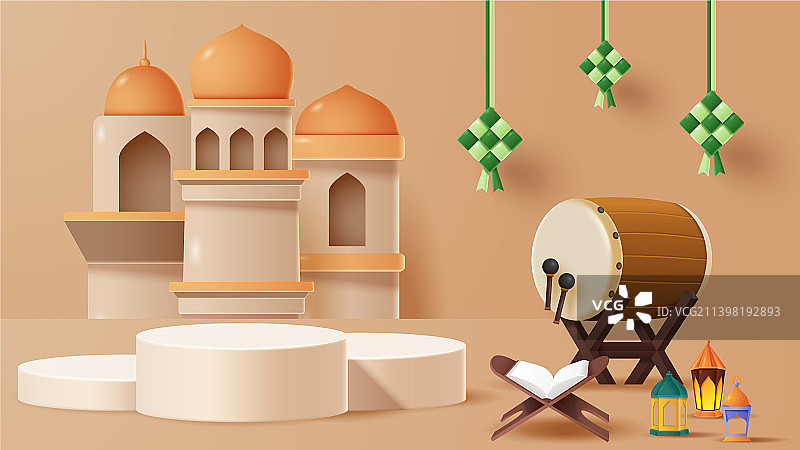 伊斯兰展示台装饰背景图片素材